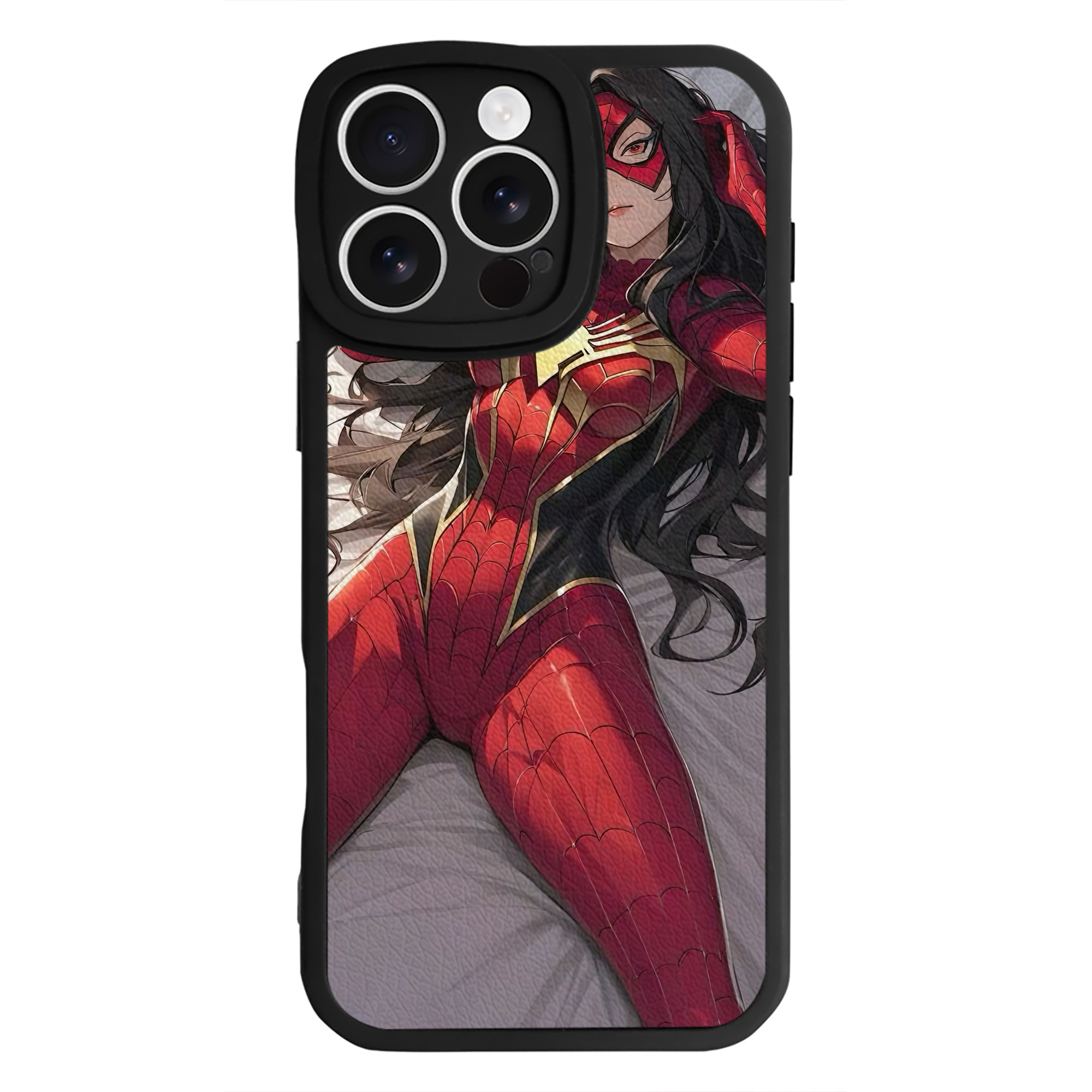 （画像用） Spider Man スパイダーマン 【iPhone 16シリーズ対応】シリコンスマホケース（レザー調） 材質：シリコン